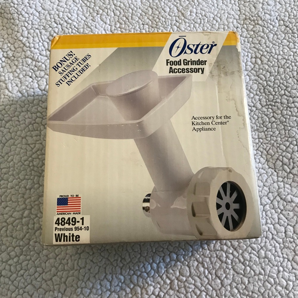 Oster Kitchen Center Food Grinder Accessory 4849-1 Sausage Stuffer White Vintage